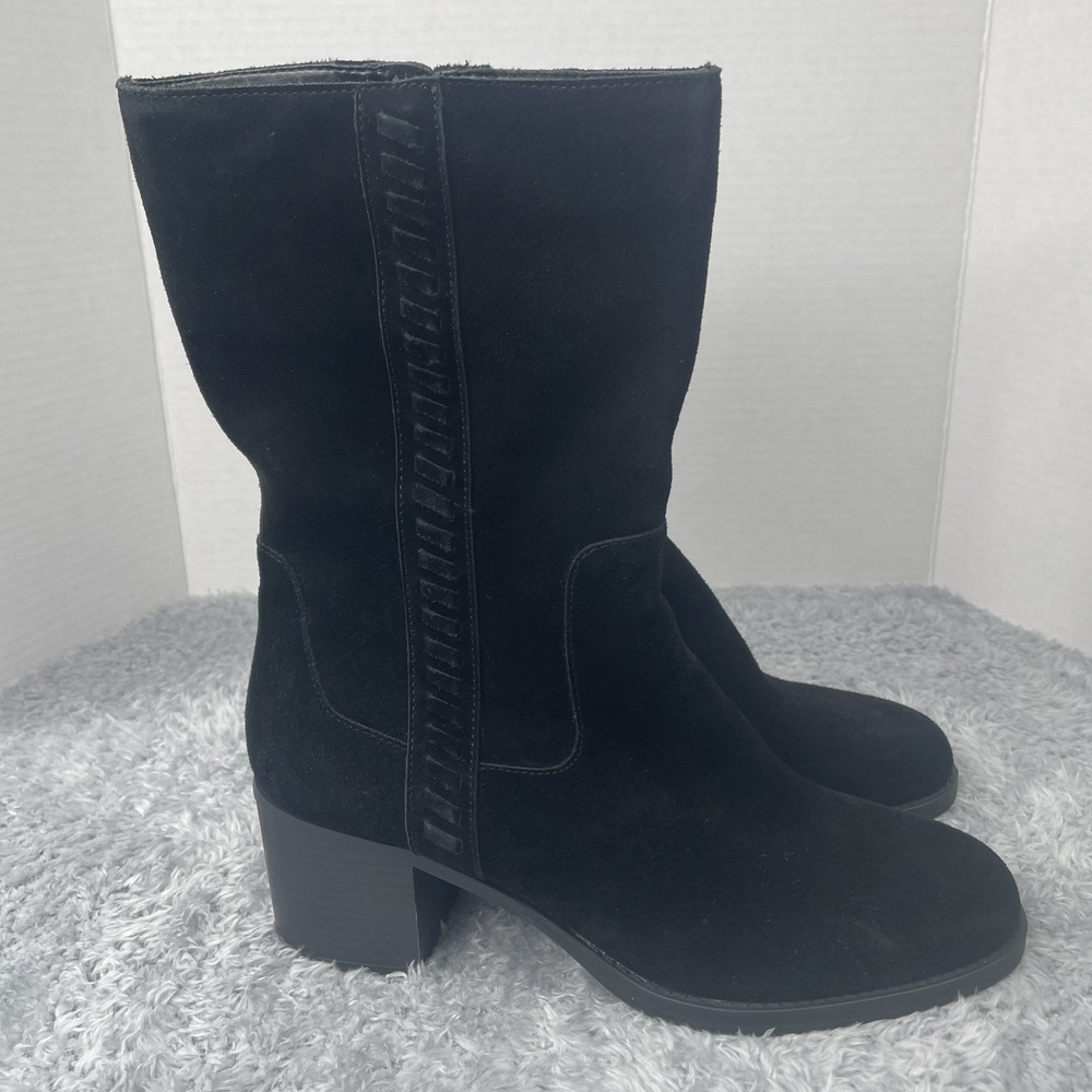 Vince Camuto Suede‎ Boots Size 9.5 Black Zelcinna Water-Repellent Mid-Shaft
